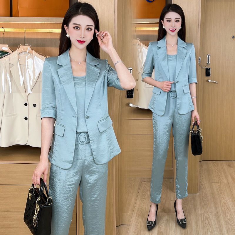 Kvinnemote Casual Business 3-delt sett (blazer+camisole+bukser)
