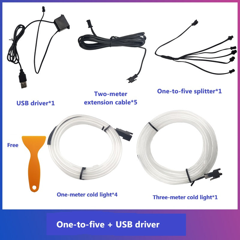 🚗✨ Bilinteriør LED Strip Atmosphere Lights Pro 🌈💡