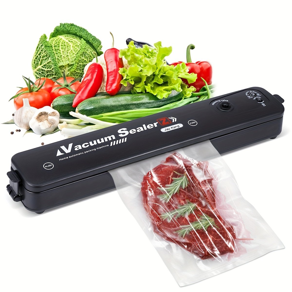 📦 50 % RABATT NÅ! 🔥🥬 Vakuumforseglingsmaskin – holder maten fersk 5 ganger lenger! Enkel og kompakt! Beskytter maten og reduserer svinn! ✨