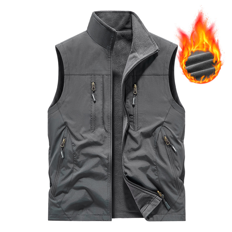 🔥🧥Oversized ermeløs vestjakke med lommer til herre