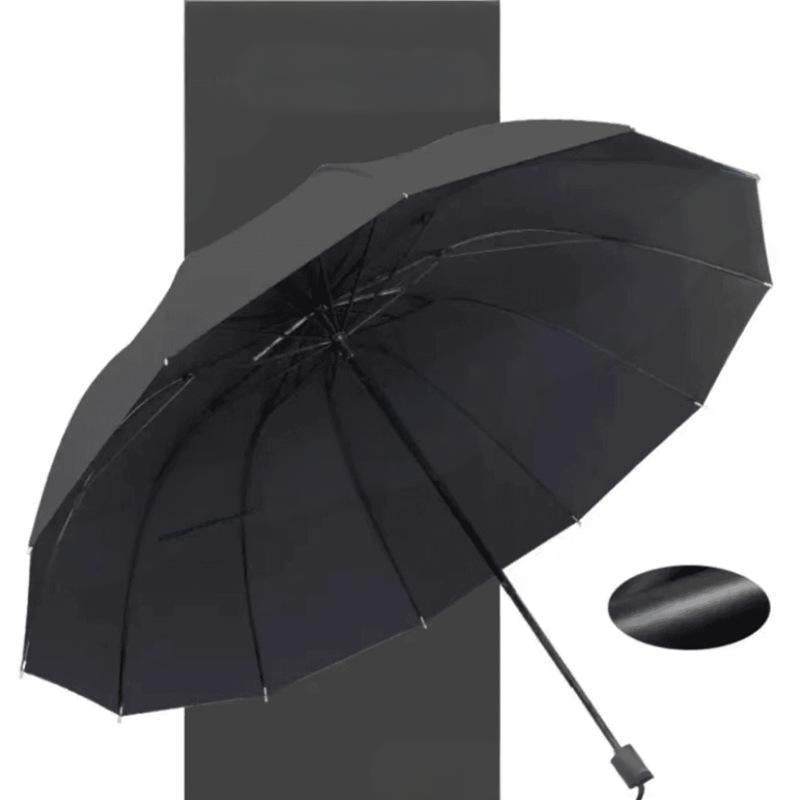☂️☂️12-ribbet stor sammenleggbar vindtett paraply