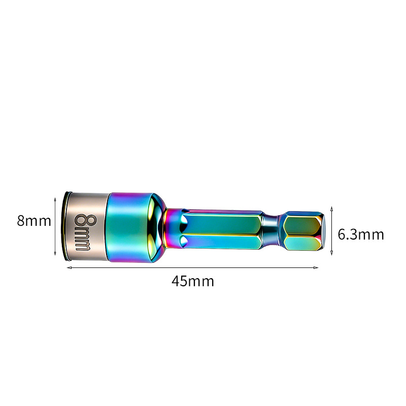8 mm sekskanthylse i kromvanadiumstål