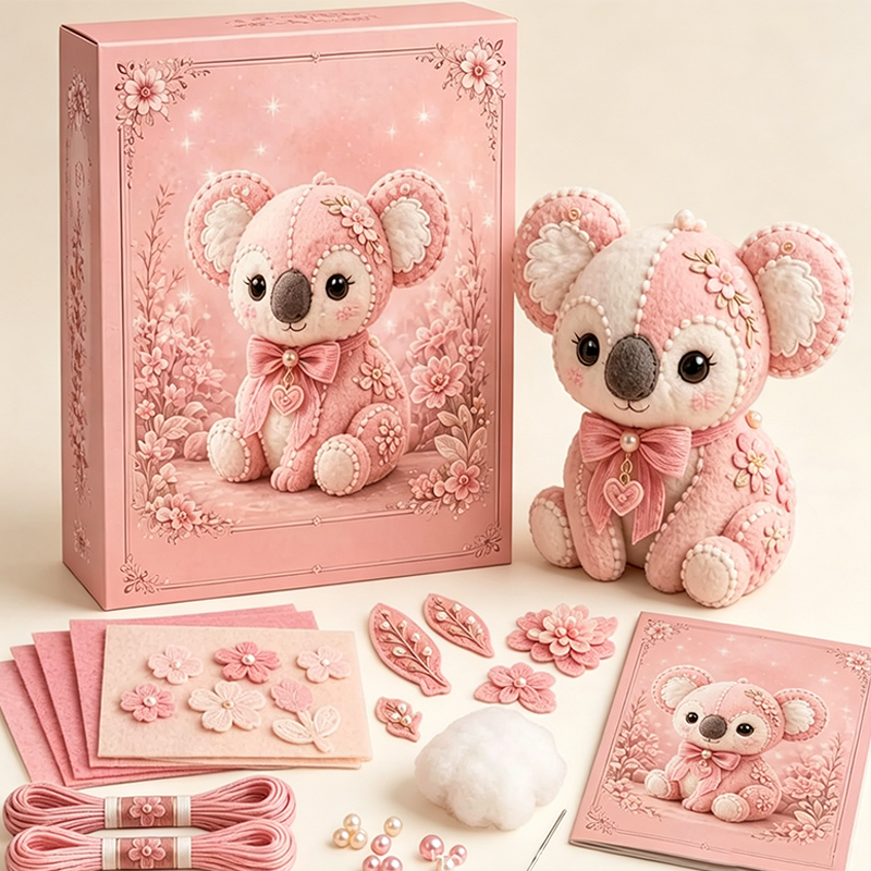 đ49 % RABATTđDIY-kit för lapptĂ€cke i filt: âPink Enchanted Forestâ