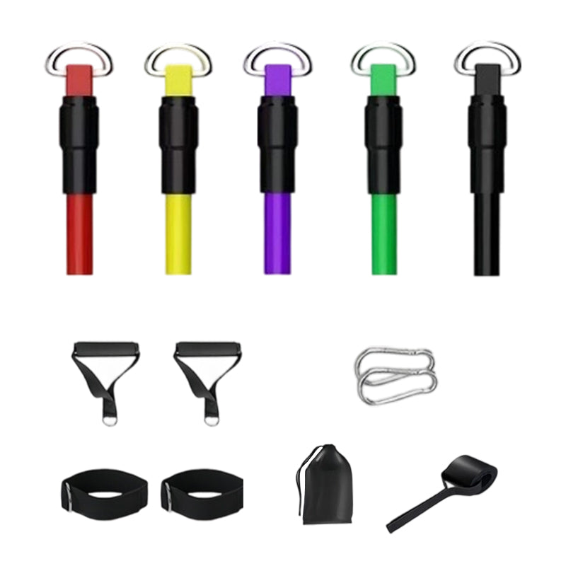 💪 Motstandsbånd Sett med Håndtak – Komplett Hjemmegym for Styrke & Tøying! ✨ 5 Motstandsnivåer – Perfekt for Nybegynnere & Erfarne. 🏋️ Bærbar & Allsidig – Kjøp 3 for 10% Ekstra Rabatt! 🏠
