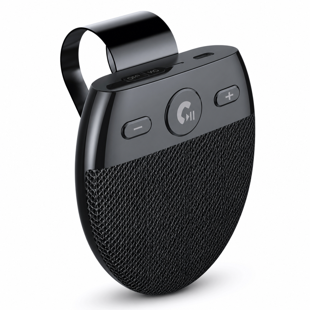 📢📢 56 % RABATT🚗 SP11 håndfri Bluetooth-høyttaler for solskjerm i bil med vibrasjonsaktivert autostart, A2DP-støtte og stemmestyrt oppringing