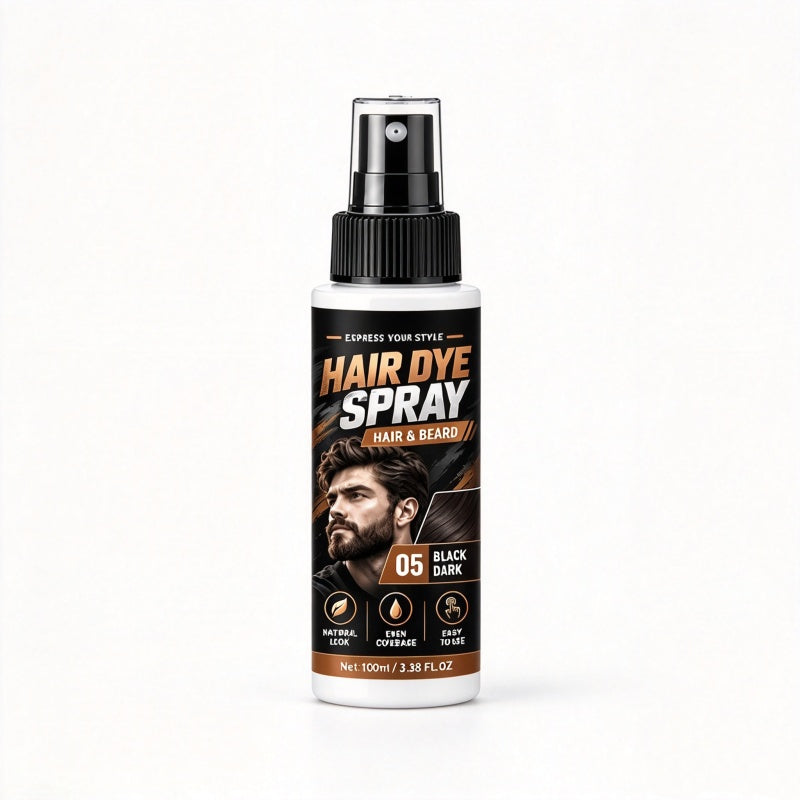 Hår- og skjeggfargespray for menn