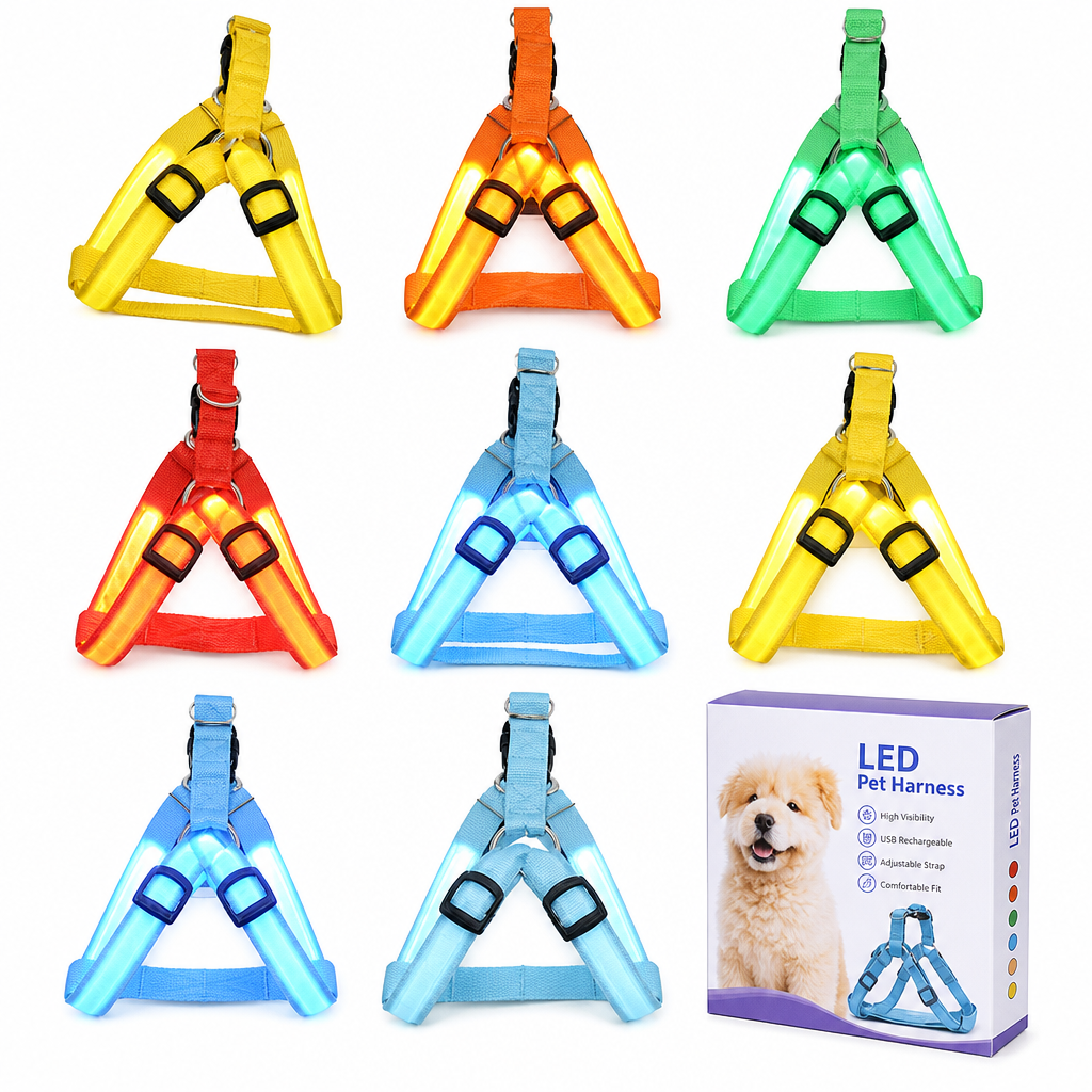 🐕 50 % RABATT! 💡 LED-hundesele – Selvlysende, blinkende og justerbar passform ✨