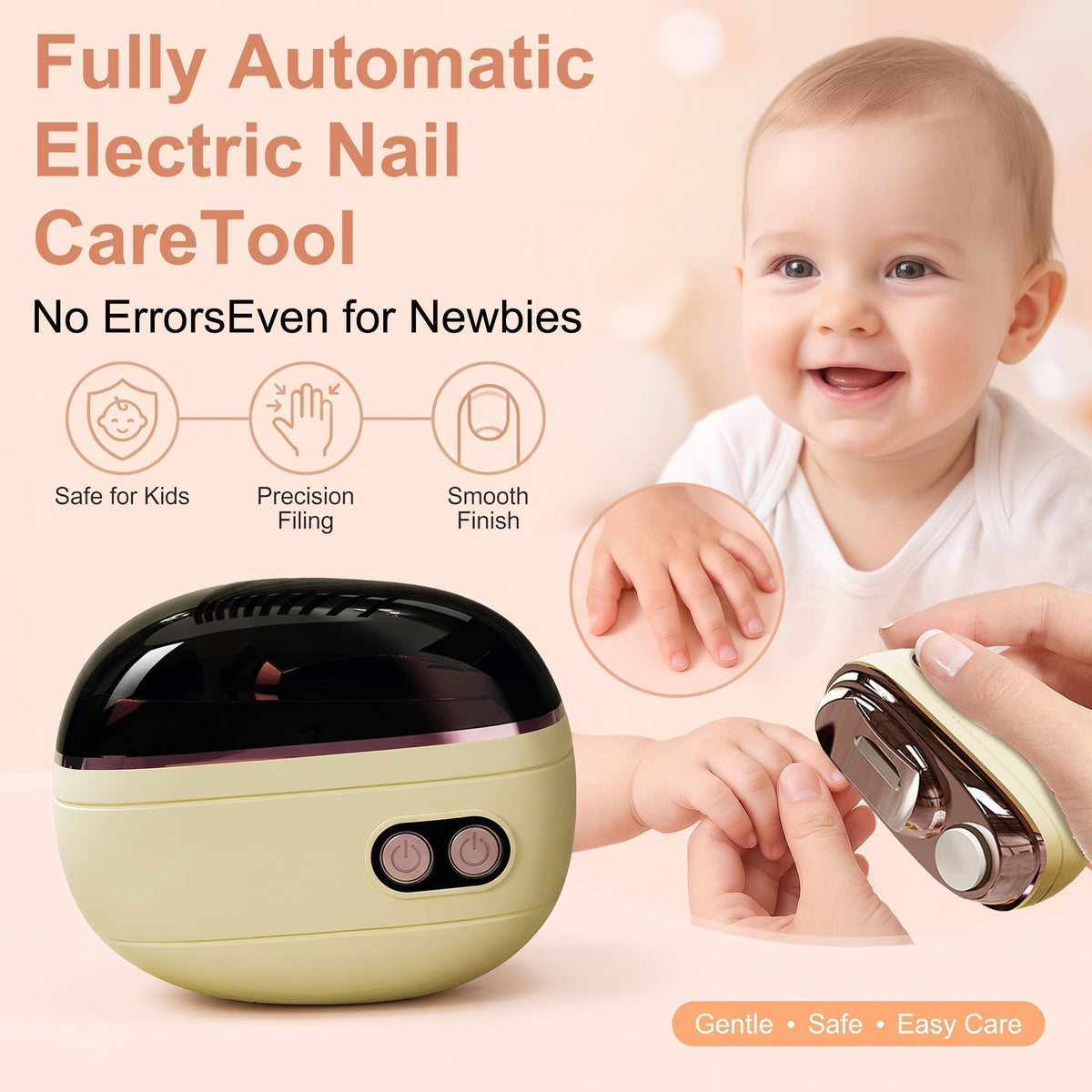 🔥TIDSBEGRENSET TILBUD🔥2-i-1 Smart Elektrisk Negleklipper og -Polerer – for Alle Aldersgrupper 👨‍👩‍👧‍👦💅 – 50% RABATT