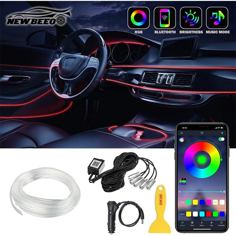 🚗✨ Bilinteriør LED Strip Atmosphere Lights Pro 🌈💡