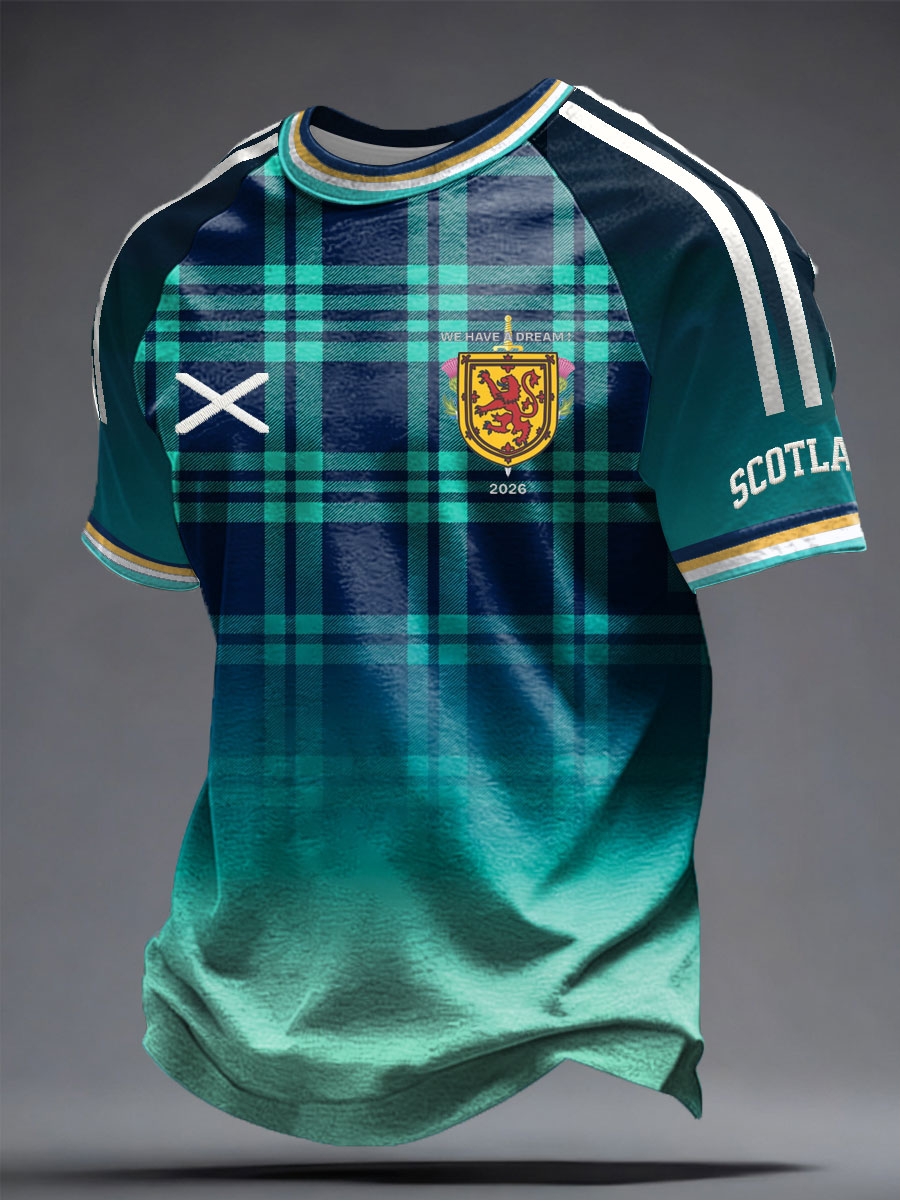Herre t-skjorte med korte ermer, UK Football Lover Scotland, trykk, 03