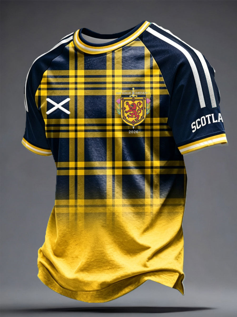 Herre t-skjorte med korte ermer, UK Football Lover Scotland, trykk, 03