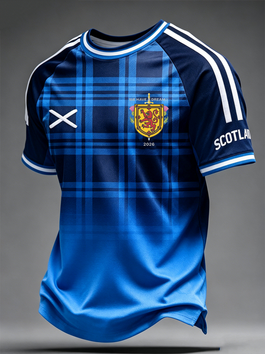 Herre t-skjorte med korte ermer, UK Football Lover Scotland, trykk, 03