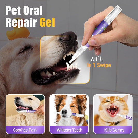 🔥 SISTE DAG - KJØP 1 FÅ 1 GRATIS 🔥 Tannbørste med gel for reparasjon av kjæledyrs munn 🐱🐶