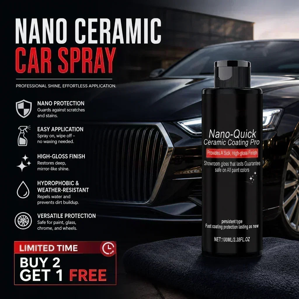 🚗 BEGRENSET TID: 50 % RABATT! 💥 Bilpleiespray med umiddelbar effekt og høy glans – nanokeramisk, vannavstøtende, enkel å påføre ✨