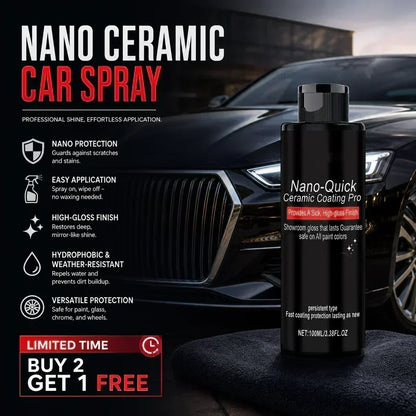 🚗 BEGRENSET TID: 50 % RABATT! 💥 Bilpleiespray med umiddelbar effekt og høy glans – nanokeramisk, vannavstøtende, enkel å påføre ✨