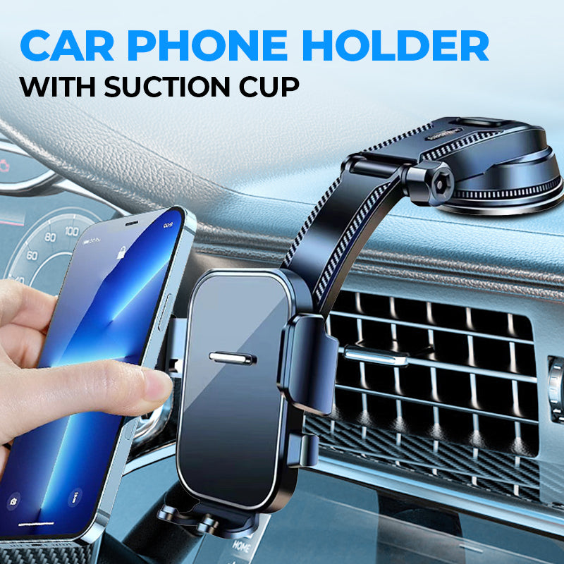 🚗📱 50 % RABATT NU! ✨ Multifunktionell Sugkopps-Telefonhållare för Bil – Stabil, Justerbar & 360° Roterbar 📱🔄