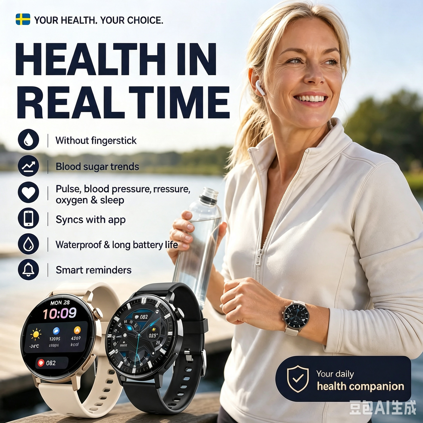 🔥50 % RABATT I BEGRENSET TID | Multifunksjonell Bluetooth-smartklokke ✅ Helhetlig helseovervåking døgnet rundt