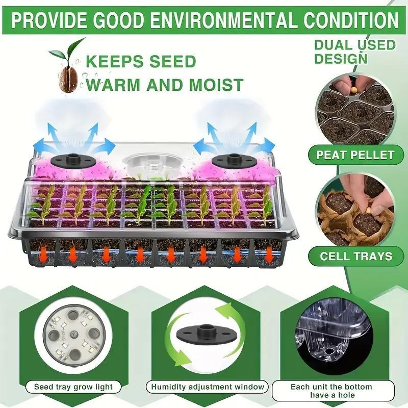 💎 💎 Gronings-brikker med dyrkingslys – Fuktighetsregulering, gjennomsiktige og med fullspektrumlys 🌱💡