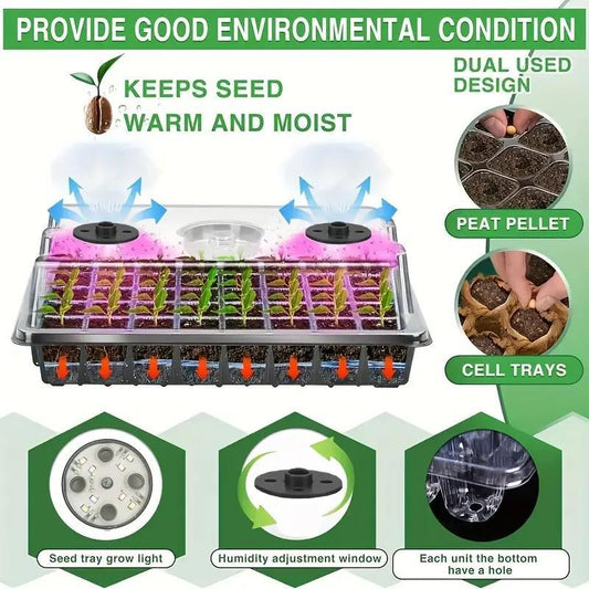 💎 💎 Gronings-brikker med dyrkingslys – Fuktighetsregulering, gjennomsiktige og med fullspektrumlys 🌱💡
