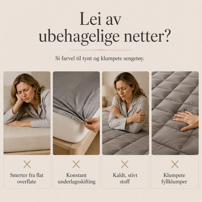 Myk, vattert overmadrass 🛏️ Et skyaktig lag med komfort – sovn inn i mykheten, våkn opp uthvilt ✨