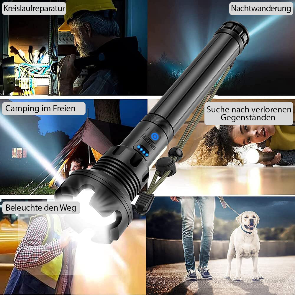 LED oppladbar taktisk laser lommelykt 90000 høy lumen