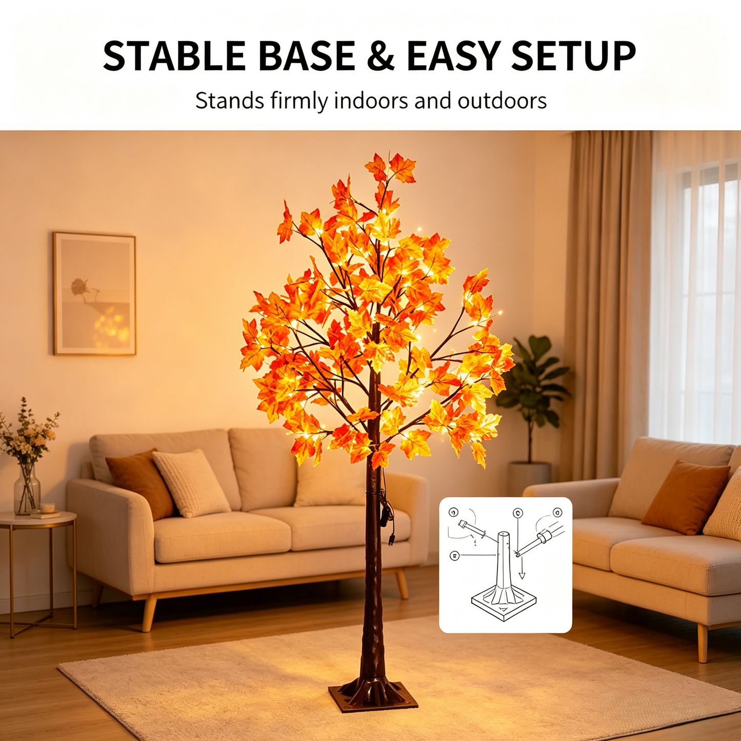 ✨ LED-lönnlövsträd – Skapa en varm Thanksgiving-stämning i ditt hem!🍁