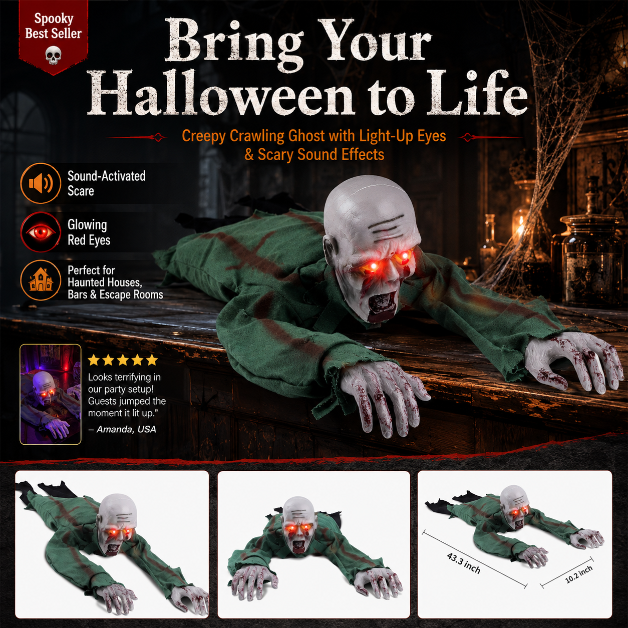 Halloween-skrekkfigur: et krypende spøkelse