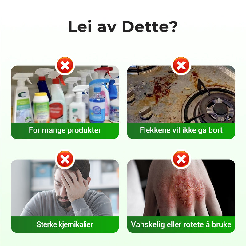 Kraftig multifunksjonell rengjøringsspray til husholdningen