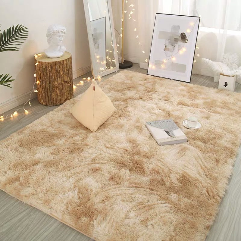 📢 50 % RABATT! 🌈 Plush-gulvmatte med fargeovergang – Ultramyk, sklisikker og vaskbar matte til hjemmet 🛋️