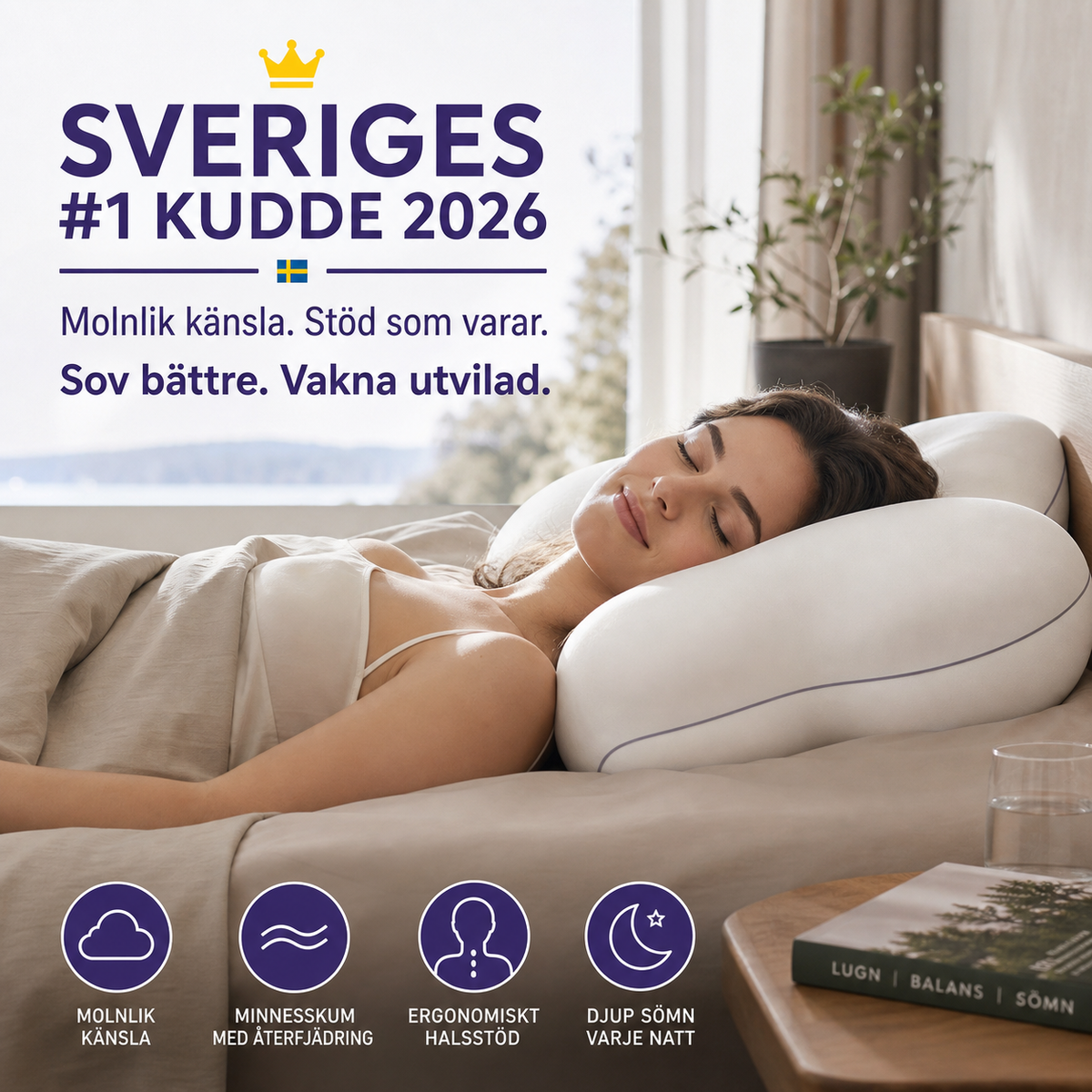 😴🌿 50 % RABATT! | Ergonomisk nakkepute av minneskum – biobasert skum og nulltrykksstøtte for dyp søvn!