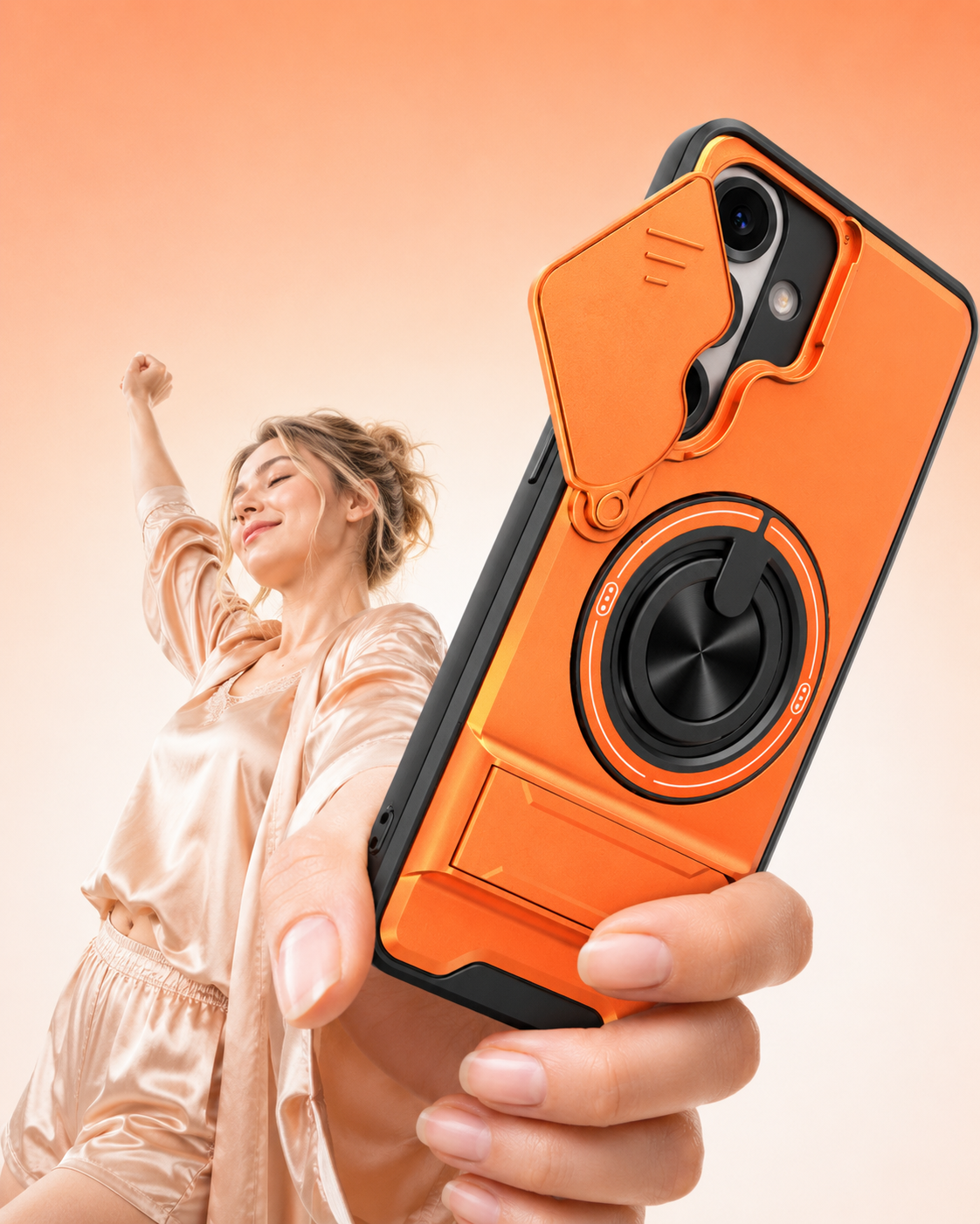 📱 50 % RABATT I EN BEGRENSET PERIODE! ✨Samsung-mobilveske – Slitesterk med kamerabeskyttelse og ringstativ – Støtsikker, presise utskjæringer og 360°-dreiebar håndtak – beskyttelse på alle sider 🔒