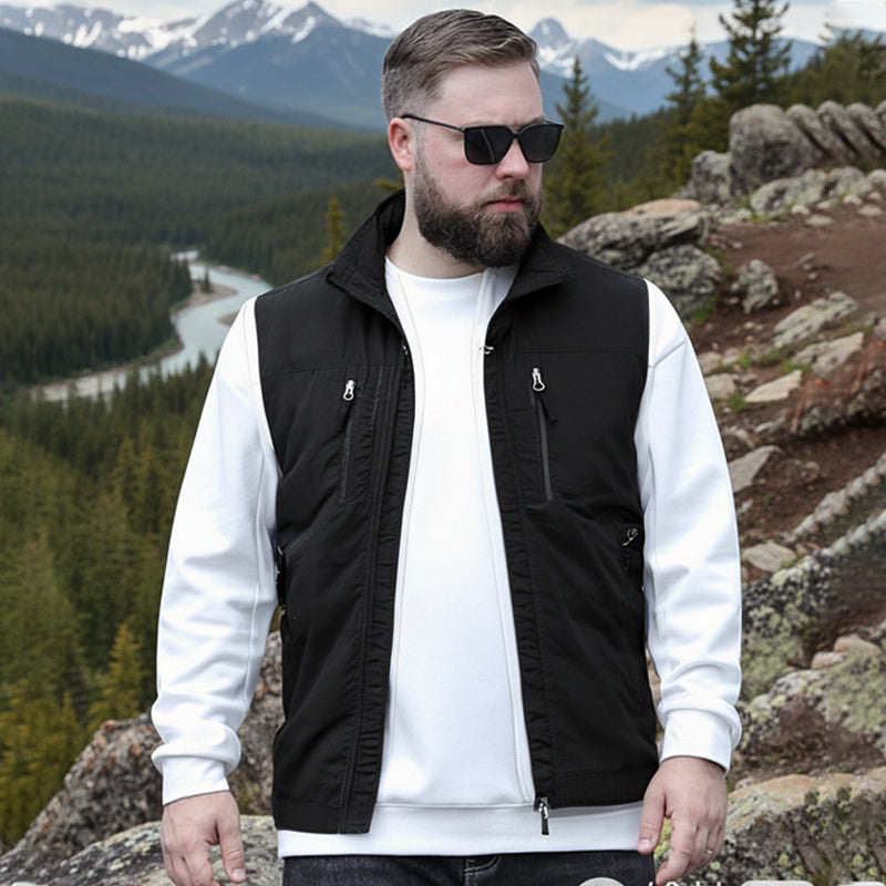 🔥🧥Oversized ermeløs vestjakke med lommer til herre