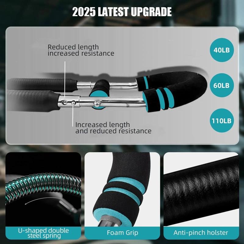 📢📢50 % rabatt! Justerbar vektstang 60–110 lb – Bærbar arm- og brysttrener for hjemmetrening! ✨🔥