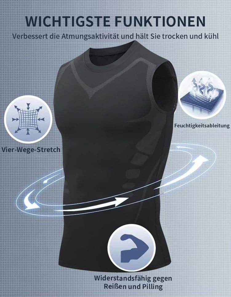 🔥 70 % RABATT NÅ! 💪 Slimoly® Ionic Shaping Vest – Kompresjon og kjøling – Former kroppen og ermeløs – Usynlig under klærne 🕶️