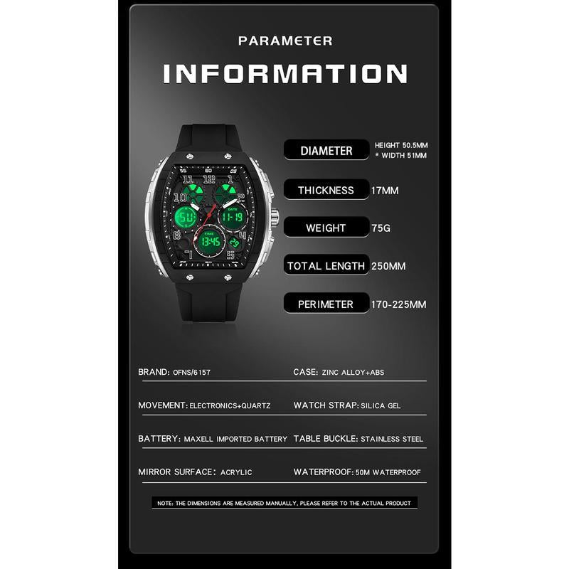 🎁Møt julen med 50 % rabatt🎄Sporty, lysende digital automatisk herreklokke