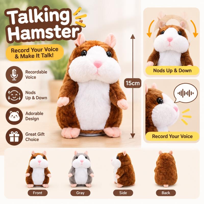 🥳2026 SUPERTILBUD🥳💞Over 50 000 solgt! 🐹✨ 50 % RABATT! Snakkende hamster-kosedyr – gjentar alt du sier, nikker automatisk med hodet, kjempemorsomt for både barn og voksne. Perfekt gave og underholdning for kjæledyr! 🎁💚