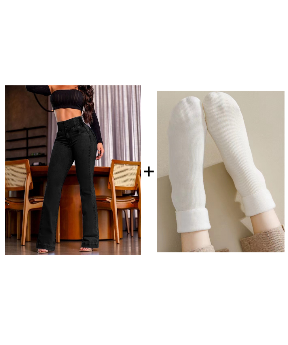 💕Vårens nyhet👖Stretch-jeans med høy midje