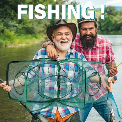 🚨 🚨 Automatisk sammenleggbart nett for sportsfiskere – forsterket nylon fiskenett, håv med teleskophåndtak 🎣✨