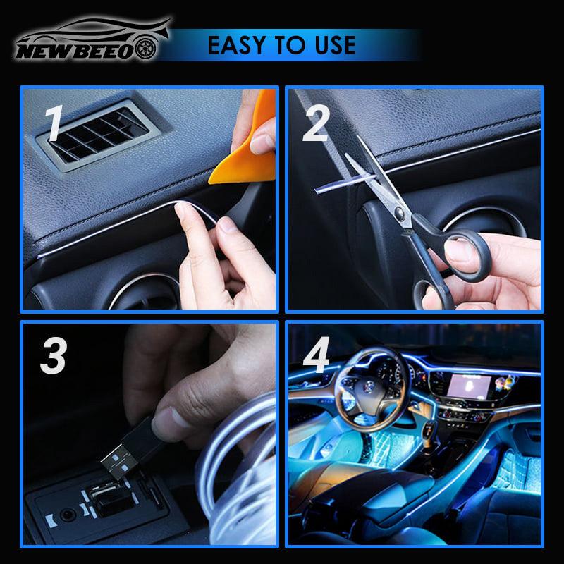 🚗✨ Bilinteriør LED Strip Atmosphere Lights Pro 🌈💡
