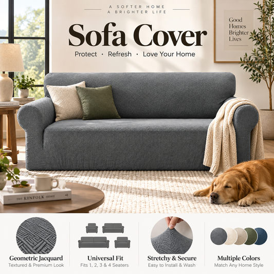 🔥🎁Nyhet: 54 % RABATT🔥Sofaovertrekk i jacquard med høy elastisitet og sklisikre stropper
