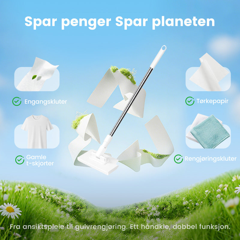 🔥Siste dags salg 50% rabatt🔥Engangsstøvmopp med 4 gjenbrukbare kluter