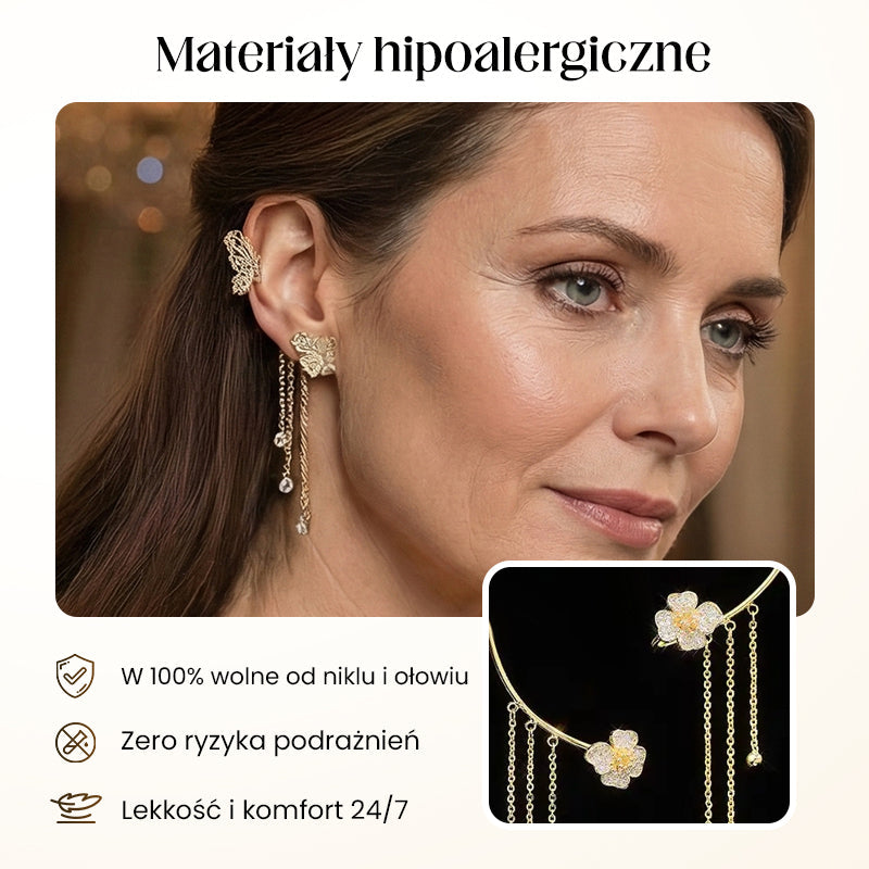 ✨🦋Øredobber med zirkoniaer og dusker i form av sommerfugler