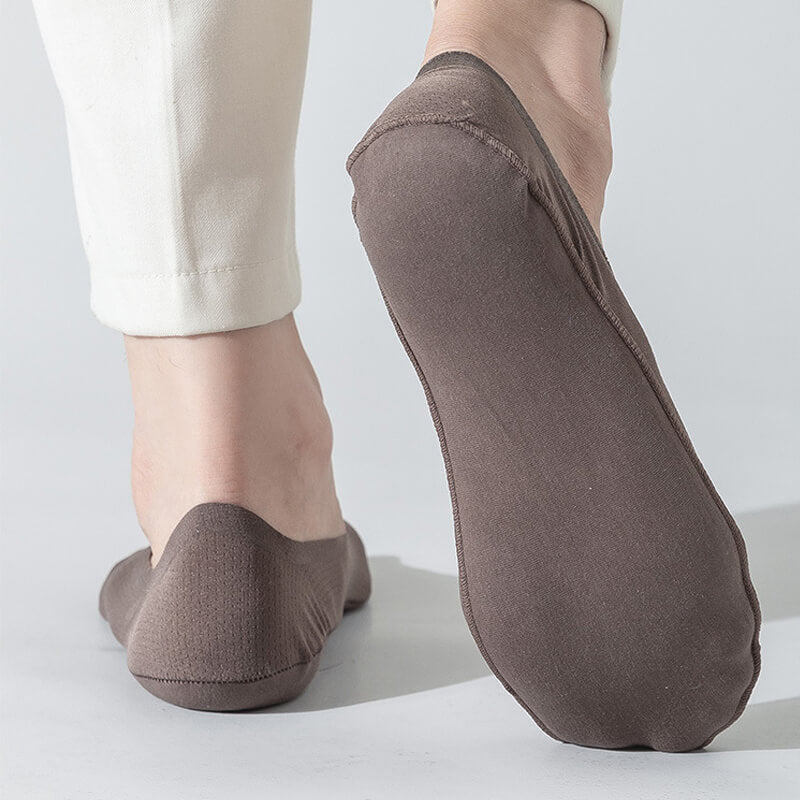 🧦 50 % RABATT NÅ!🍃Ultratynne fôrede sklisikre sokker som ikke viser seg – Usynlige under sko, silikongrep og pustende – perfekte for loafers, joggesko eller flate sko 👟