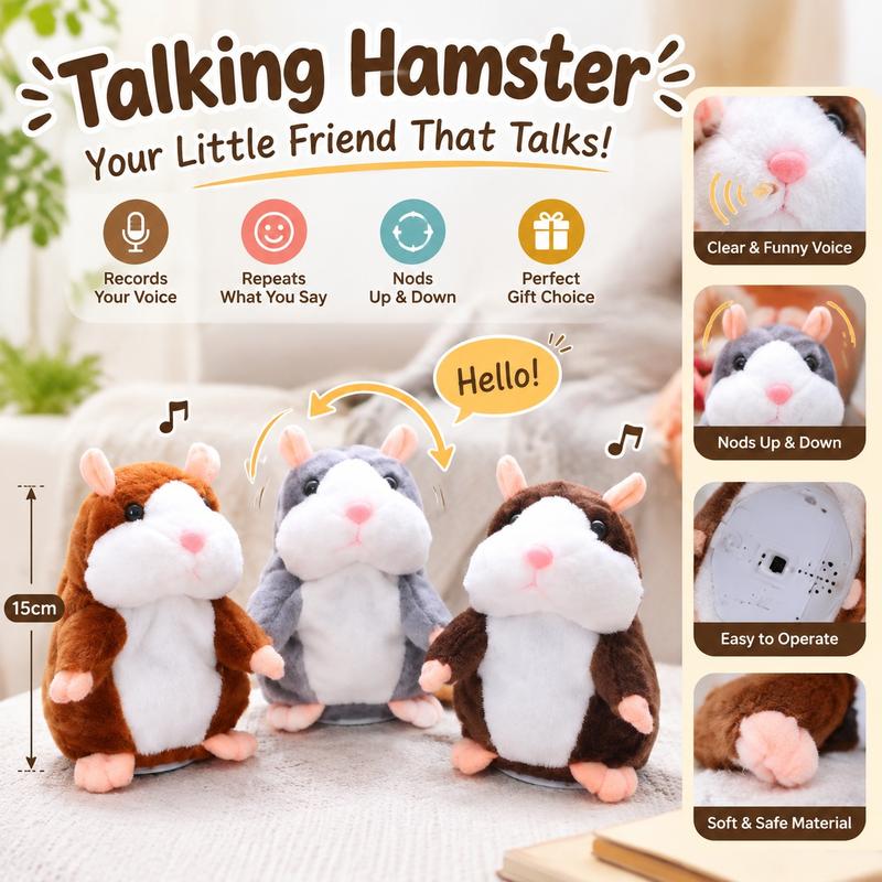 🥳2026 SUPERTILBUD🥳💞Over 50 000 solgt! 🐹✨ 50 % RABATT! Snakkende hamster-kosedyr – gjentar alt du sier, nikker automatisk med hodet, kjempemorsomt for både barn og voksne. Perfekt gave og underholdning for kjæledyr! 🎁💚