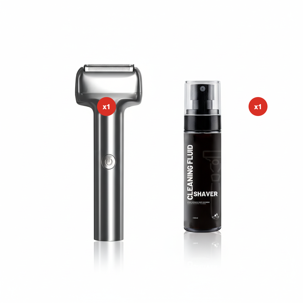 Effektiv, oppladbar barbermaskin med folie for menn