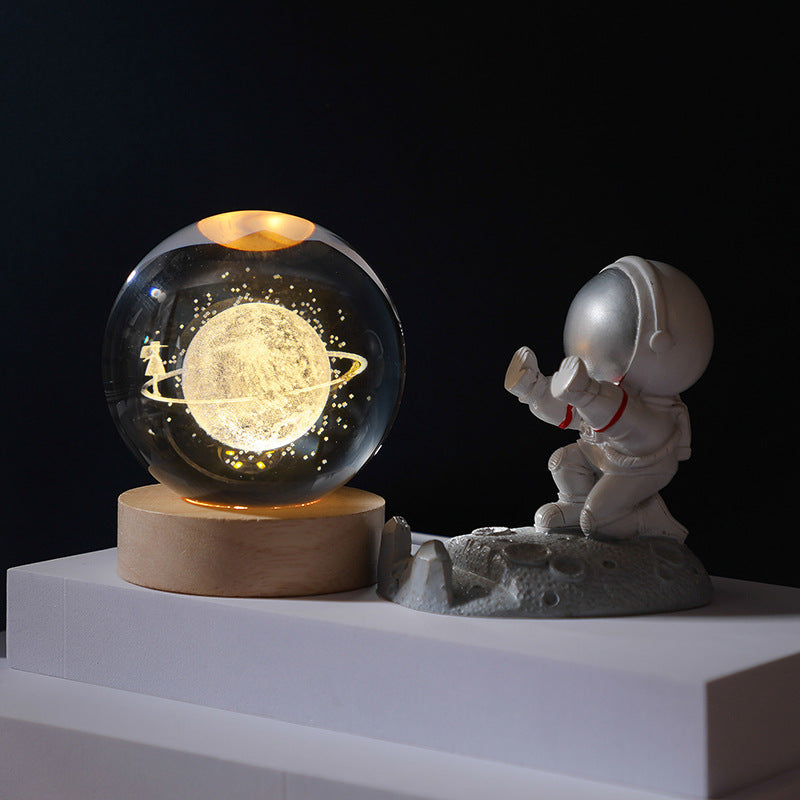 🥳2026 VARMT SALG🥳💞50 000+ SOLGT!💫🌌 Ta galaksen inn i rommet ditt. 3D-krystallkule nattlys – 50 % RABATT! ✨🌙