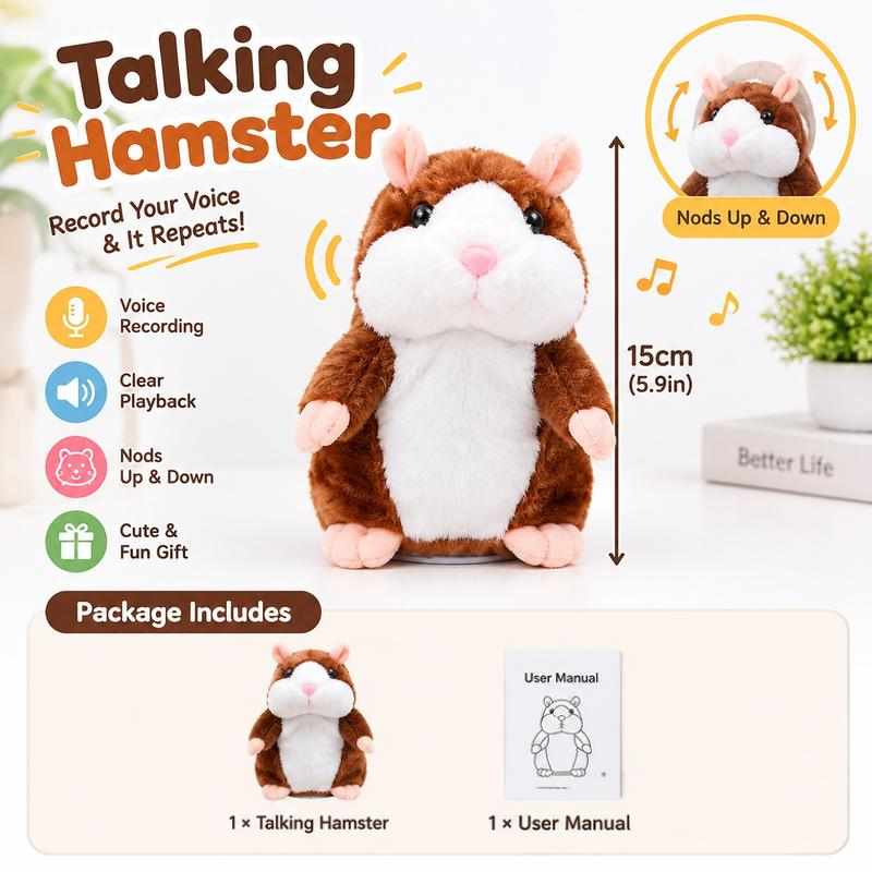 🥳2026 SUPERTILBUD🥳💞Over 50 000 solgt! 🐹✨ 50 % RABATT! Snakkende hamster-kosedyr – gjentar alt du sier, nikker automatisk med hodet, kjempemorsomt for både barn og voksne. Perfekt gave og underholdning for kjæledyr! 🎁💚