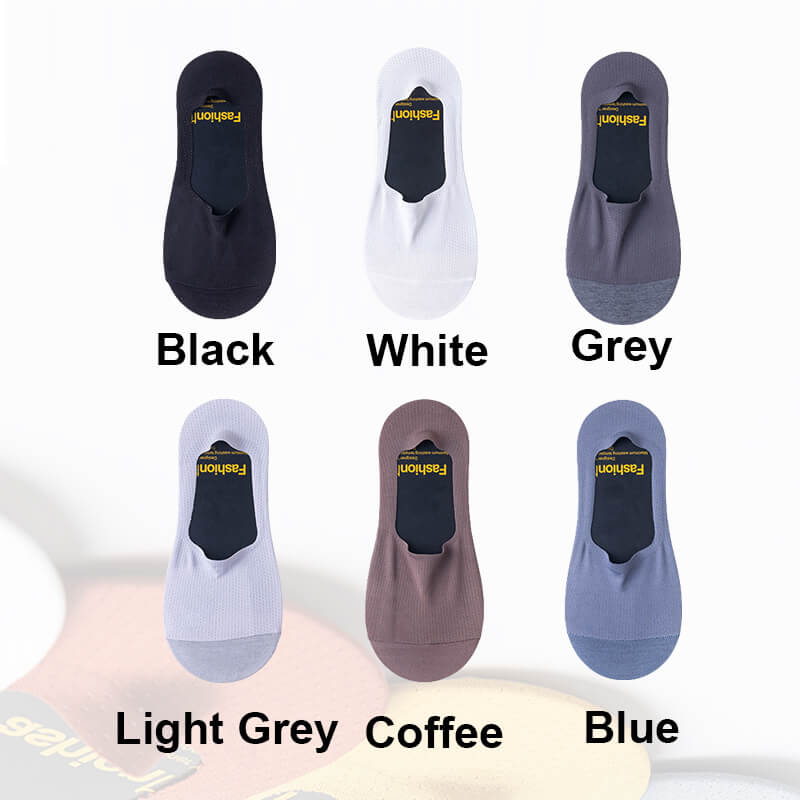 🧦 50 % RABATT NÅ!🍃Ultratynne fôrede sklisikre sokker som ikke viser seg – Usynlige under sko, silikongrep og pustende – perfekte for loafers, joggesko eller flate sko 👟