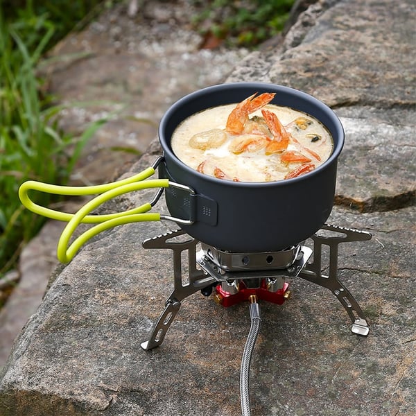 ⛺ 50 % RABATT I BEGRENSET TID! ✨ Campinggassbrenner – 5800 W, Piezo-tenning, vindtett 🔥