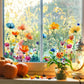 💐Nyttårssalg 50% avslag💞 Fargerik blomsterbukett vindusklistremerke 🖼️ (Klipp til størrelse fritt)